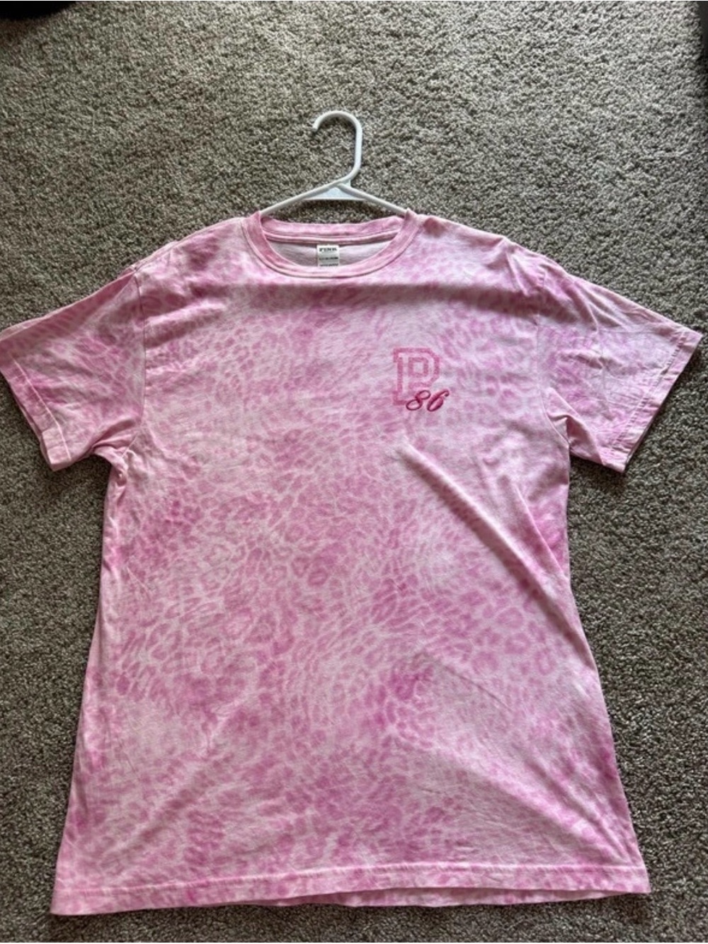 PINK Victoria's Secret Pink Leopard-Print Short Sleeve Tee